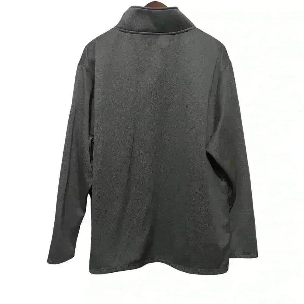 John Deere Gray 1/4 Zip Long Sleeve Pullover Top Men's Size X-Large - Picture 2 of 8